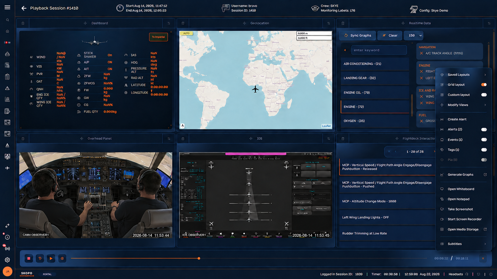 SKOPO synchronized playback session overview